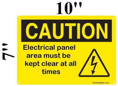 Electrical Panel sign (White ALUMINUM,7x10 - BUILDING SIGNS