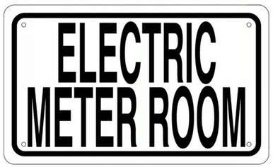 ELECTRIC METER ROOM SIGN- WHITE ALUMINUM (ALUMINUM SIGNS 6X10 ...