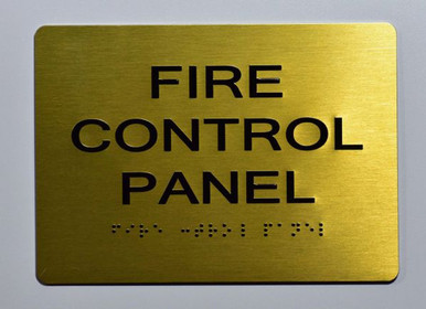 FIRE CONTROL PANEL Sign -Tactile Signs Tactile Signs ADA-GOLD 5X7- THE ...