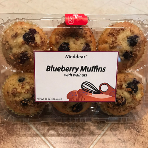 Blueberry Muffins with Walnuts - 6 Piece
