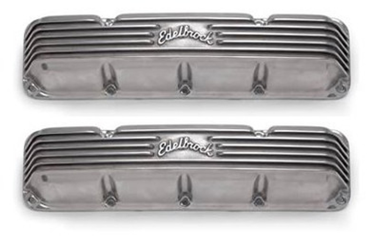 Edelbrock Finned Polished Aluminum Valve Covers AMC V8