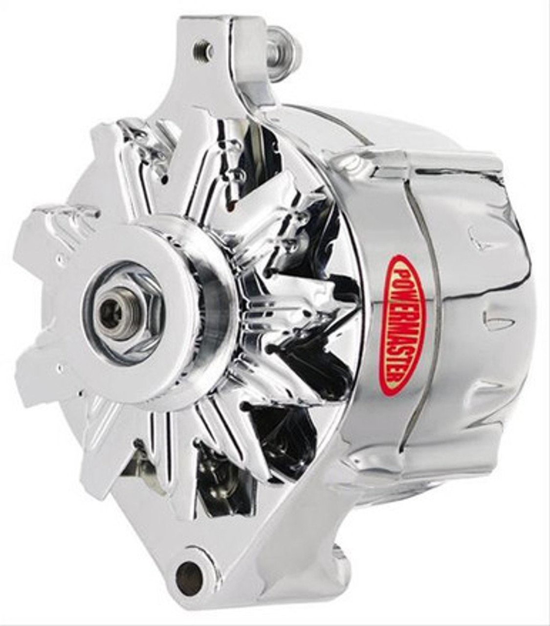 100 amp Powermaster Chrome Finish Alternator 19751977 3" Mount 837101