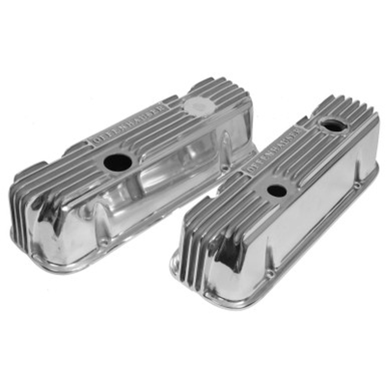 Offenhauser Finned Polished Cast Aluminum Valve Covers Odd-Fire 225 and 231 V6