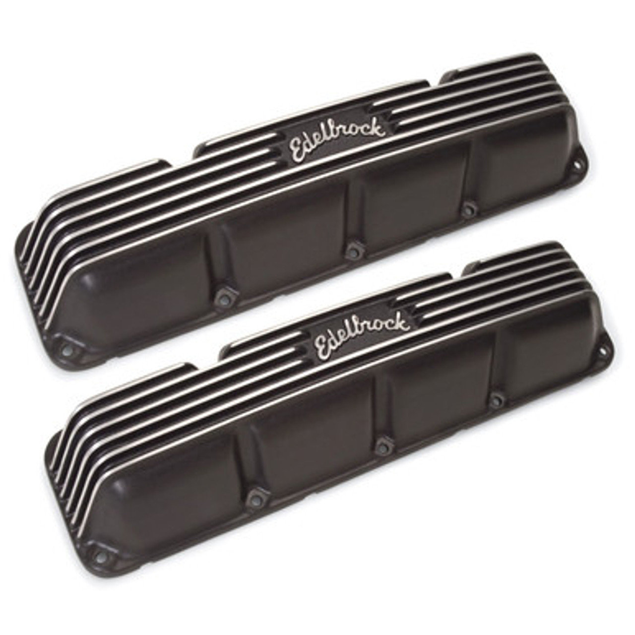 Edelbrock Finned Powdercoated Black Aluminum Valve Covers AMC V8