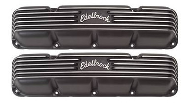 Edelbrock Finned Powdercoated Black Aluminum Valve Covers AMC V8