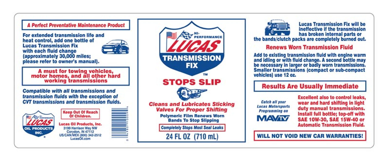Lucas Oil Automatic Transmission Fix