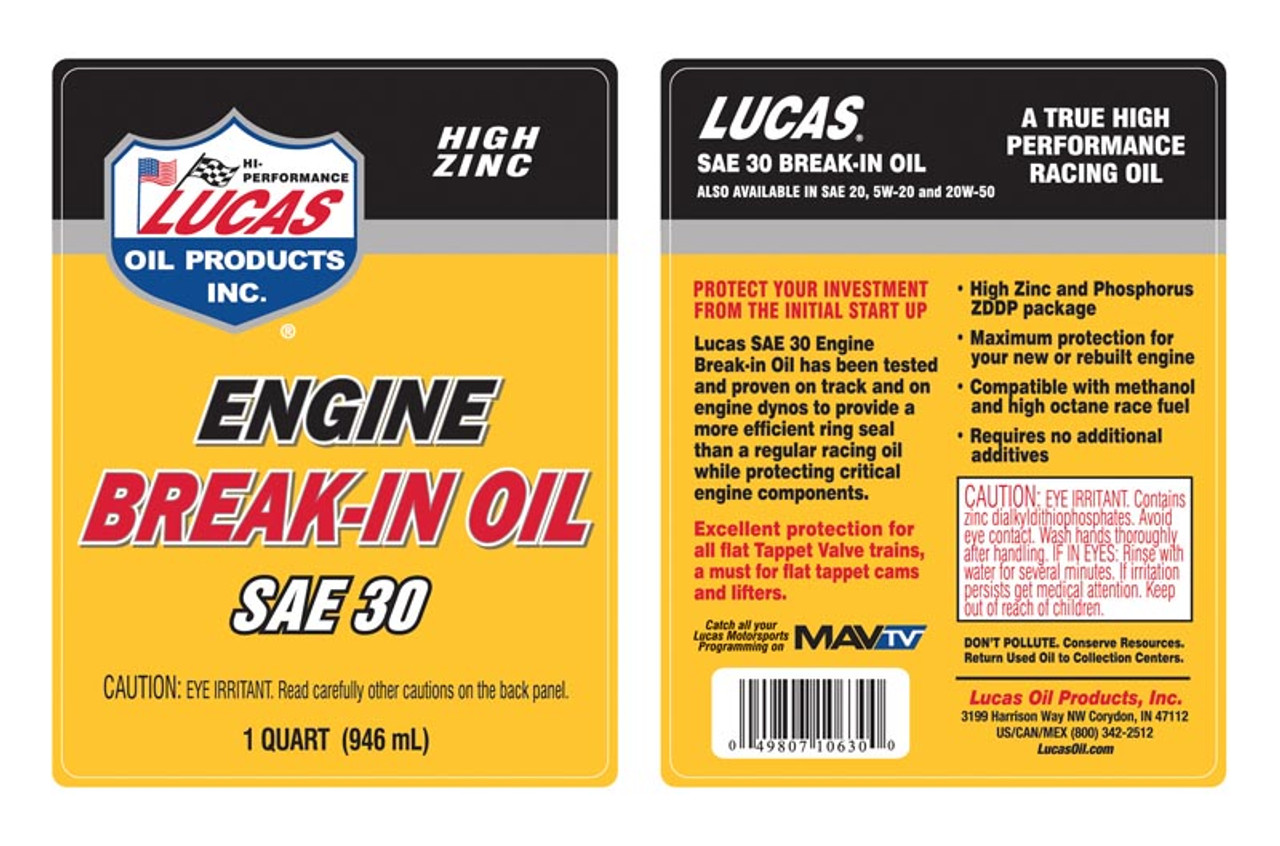 Lucas Oil Engine BreakIn Oil
