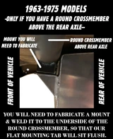 Required Modifications To 1963-1975 Factory Round Crossmember Above Rear Axle