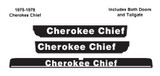 1975-1978 Cherokee Chief Decals