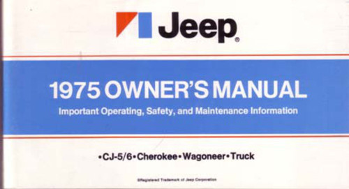 1975 Jeep Owners Manual