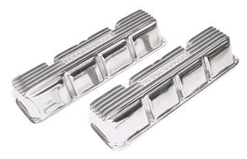 Offenhauser Finned Polished Cast Aluminum Valve Covers AMC V8