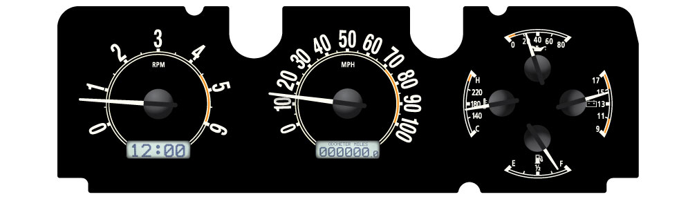 Dakota Digital VHX Series Dashboard 1973-1985 FSJ with Stock Style