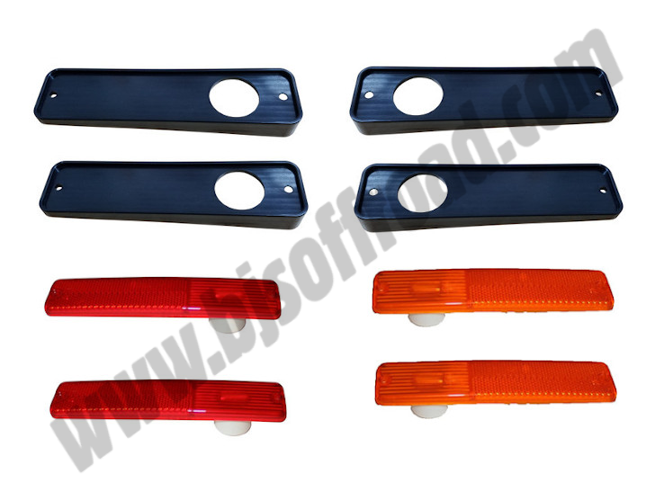 Side Marker Lenses with Bezels 1974-1978 Cherokee