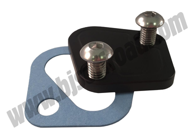 Black Billet Aluminum Fuel Pump Block Off Plate AMC V8, 258 and