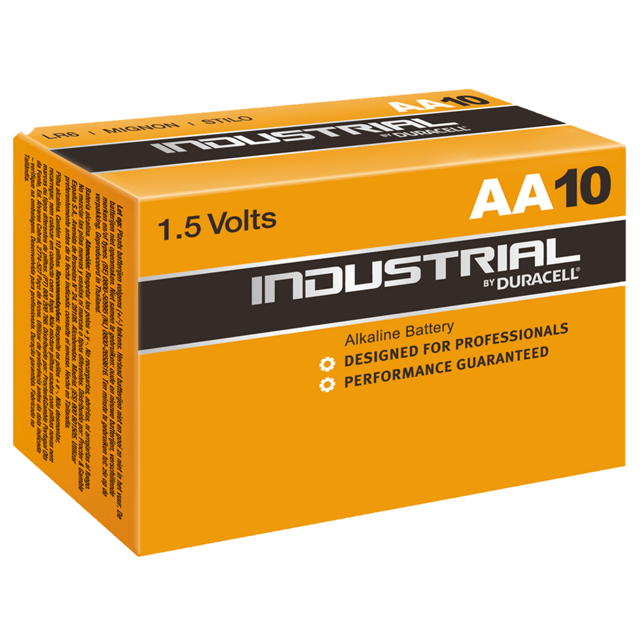 Box of 10 Industrial by Duracell AA Batteries 1.5V LR6 MN1500