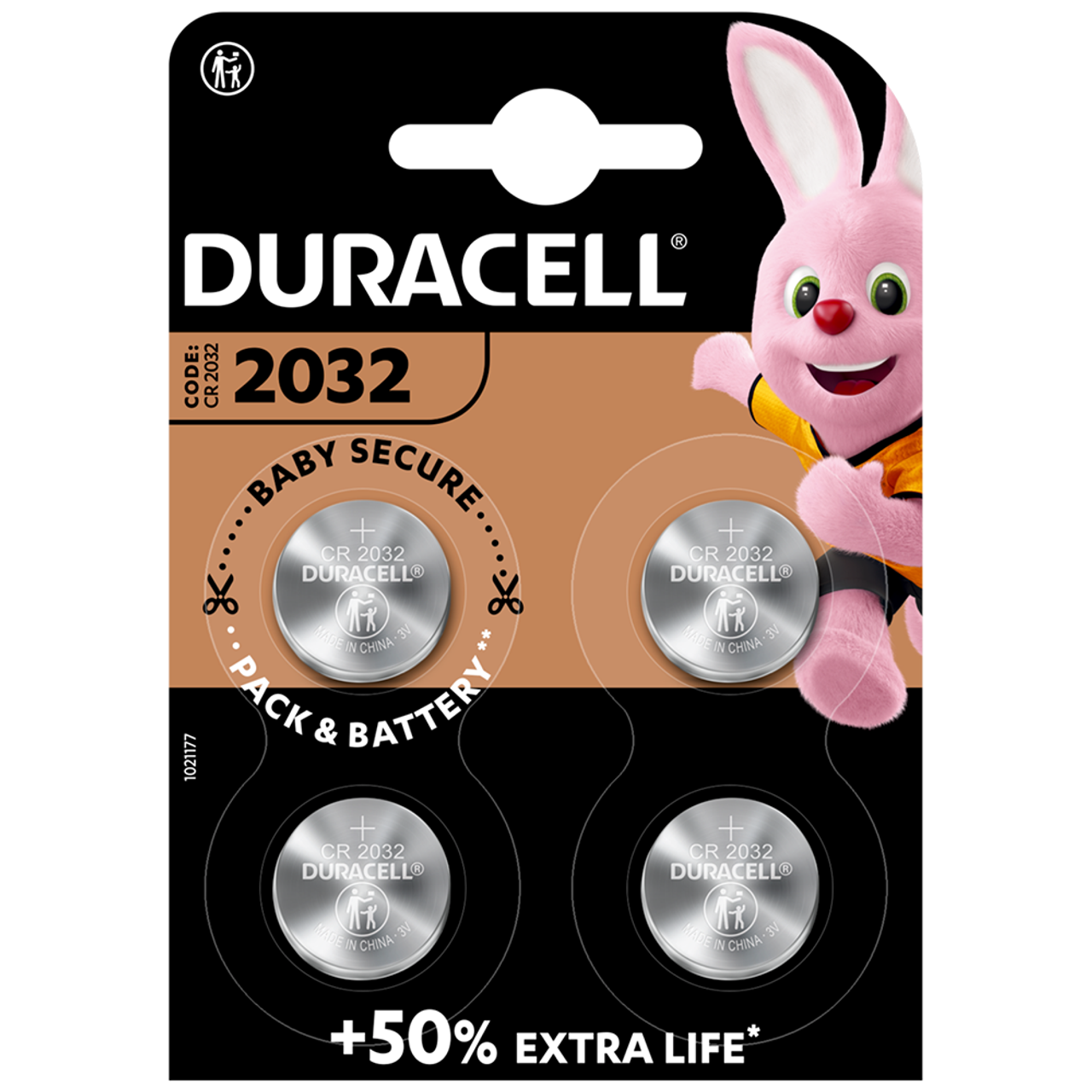 Duracell CR2032 3V Lithium Battery, Child Safety Features, 1 Count