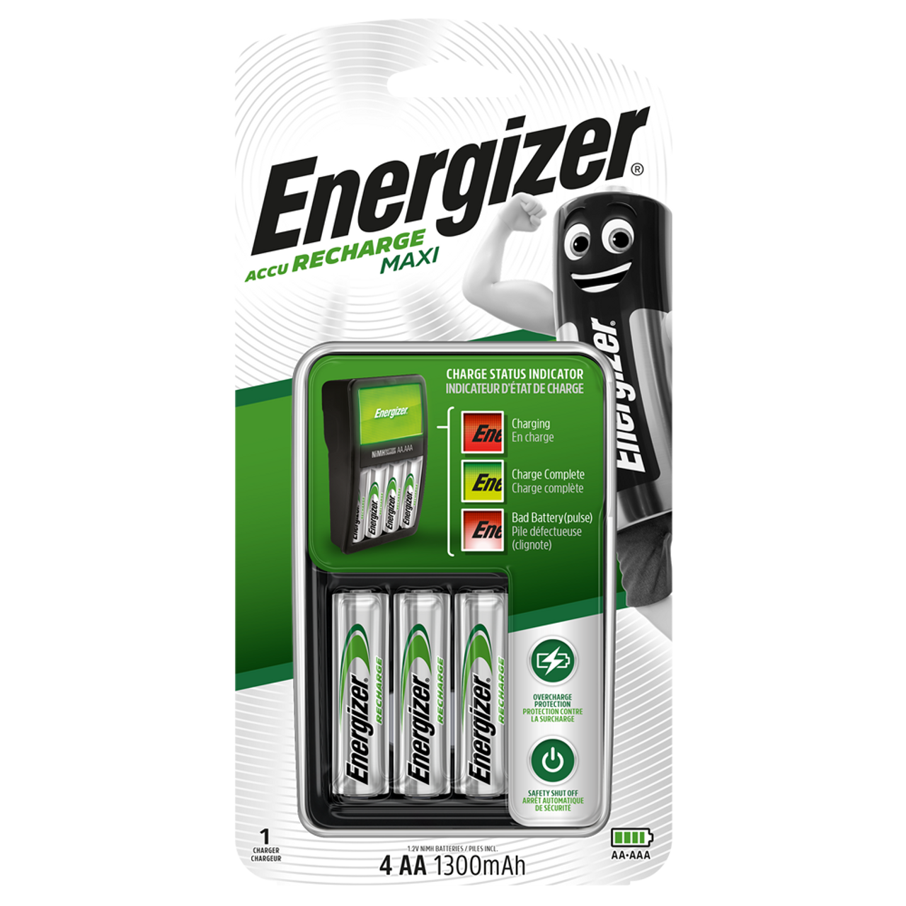 Energizer Maxi Charger with 4 x AA 2000mAh Rechargeable Batteries