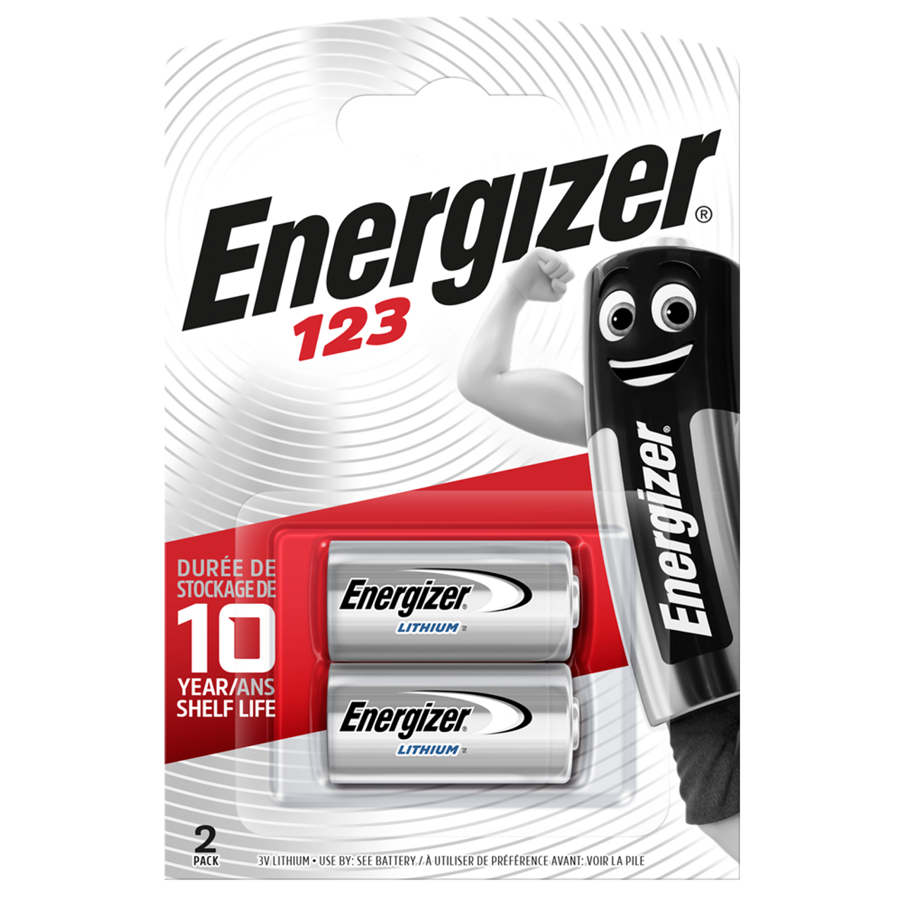 Energizer 123 CR123A Lithium Batteries | 2 Pack