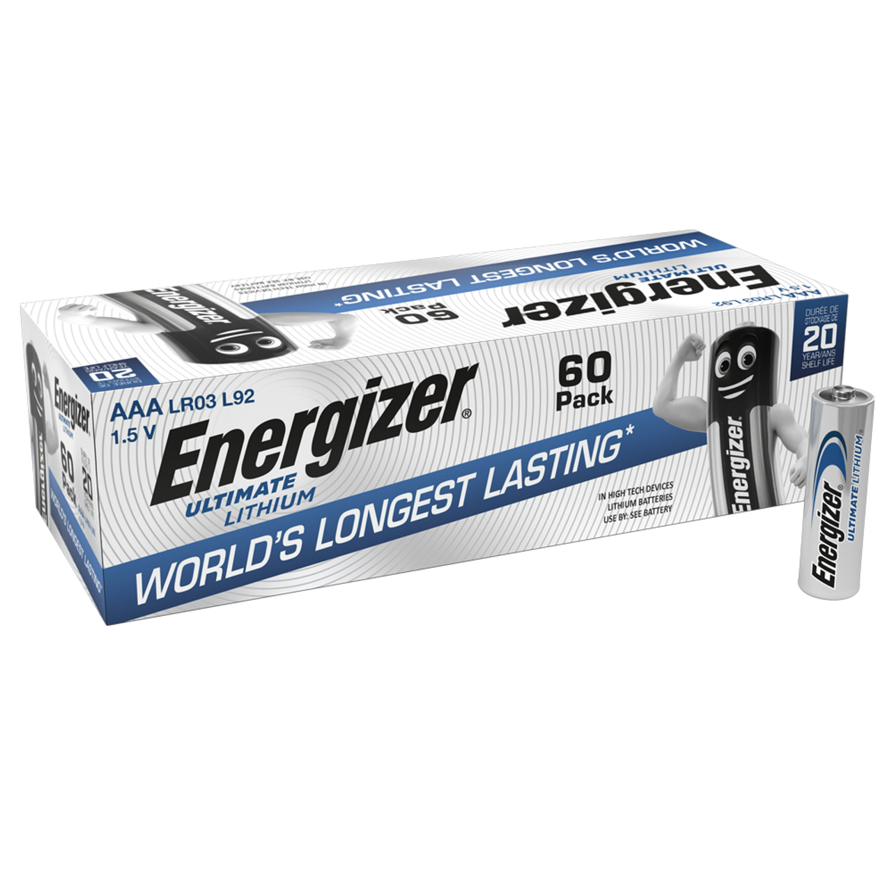 afgewerkt Rijpen reactie Energizer Ultimate Lithium AAA LR03 L92 Batteries | 60 Pack - BatteryStation .co.uk