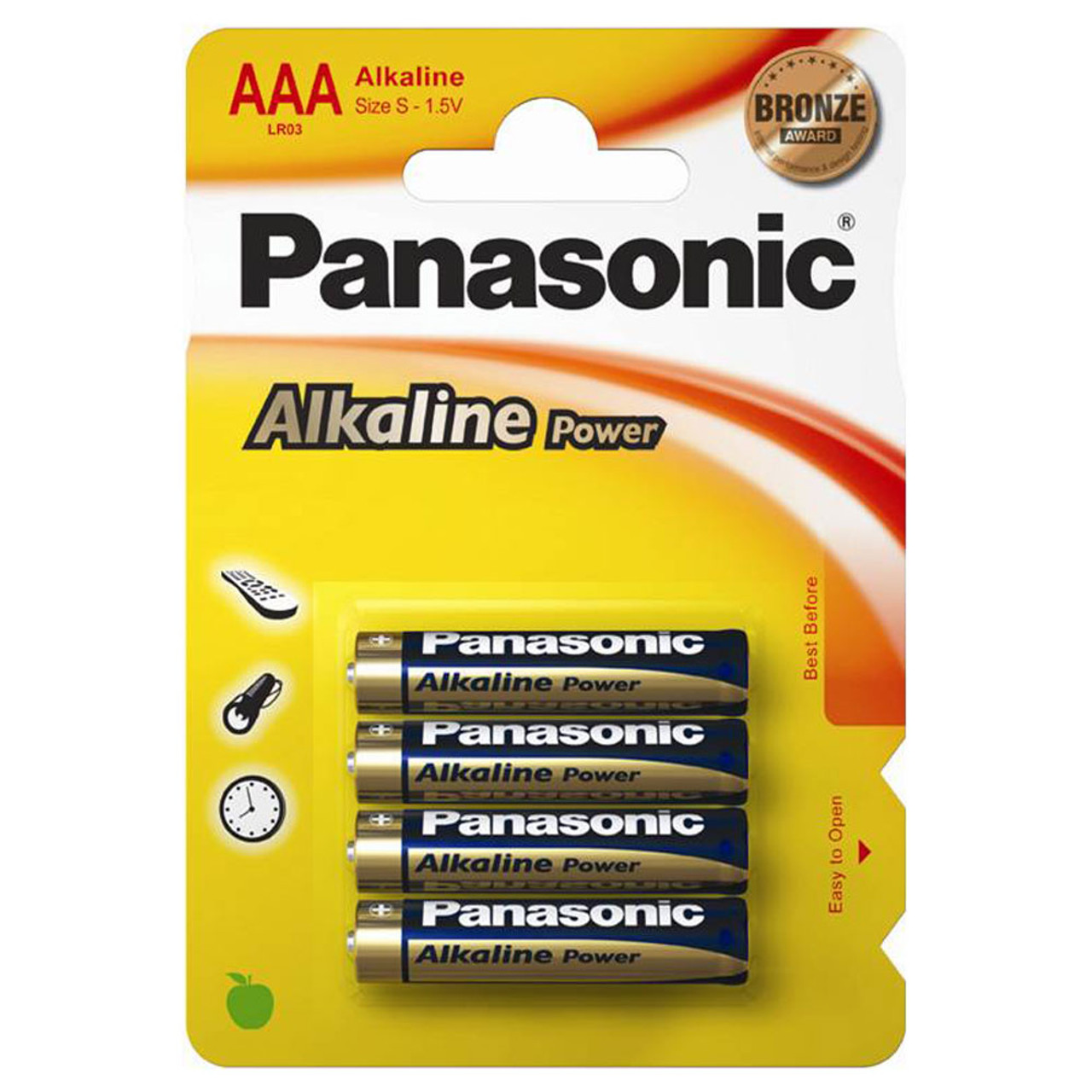 Panasonic Alkaline Power (Bronze) AAA LR03 Batteries | 4 Pack