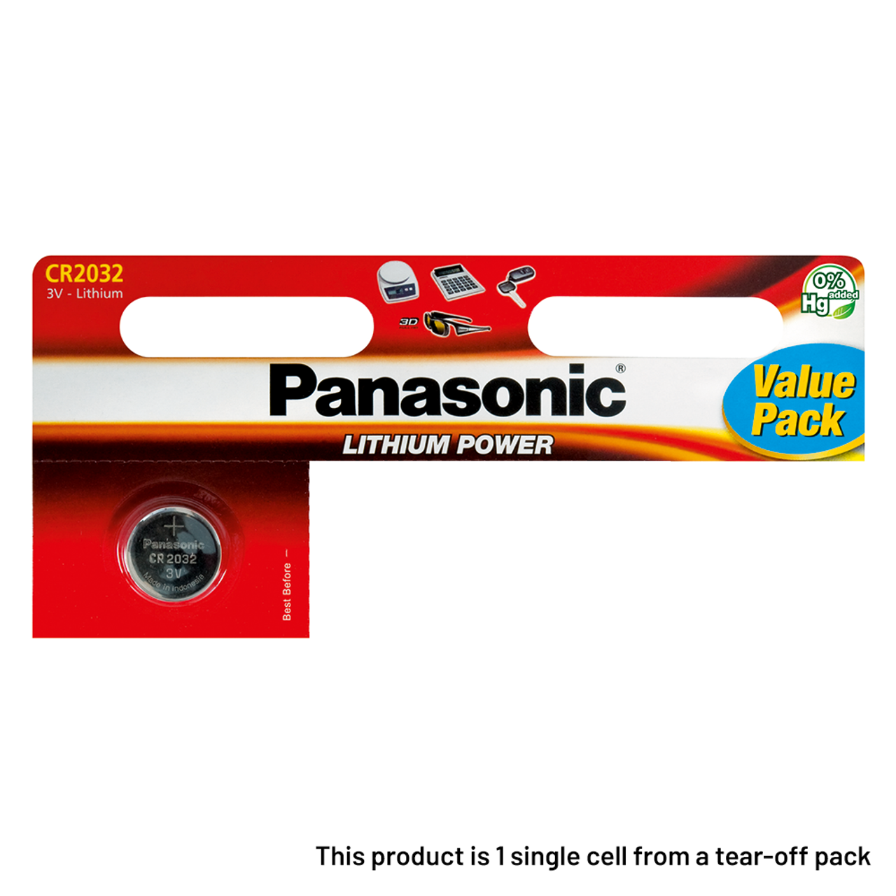 Panasonic CR2032 Coin Cell Battery (1 Pack)