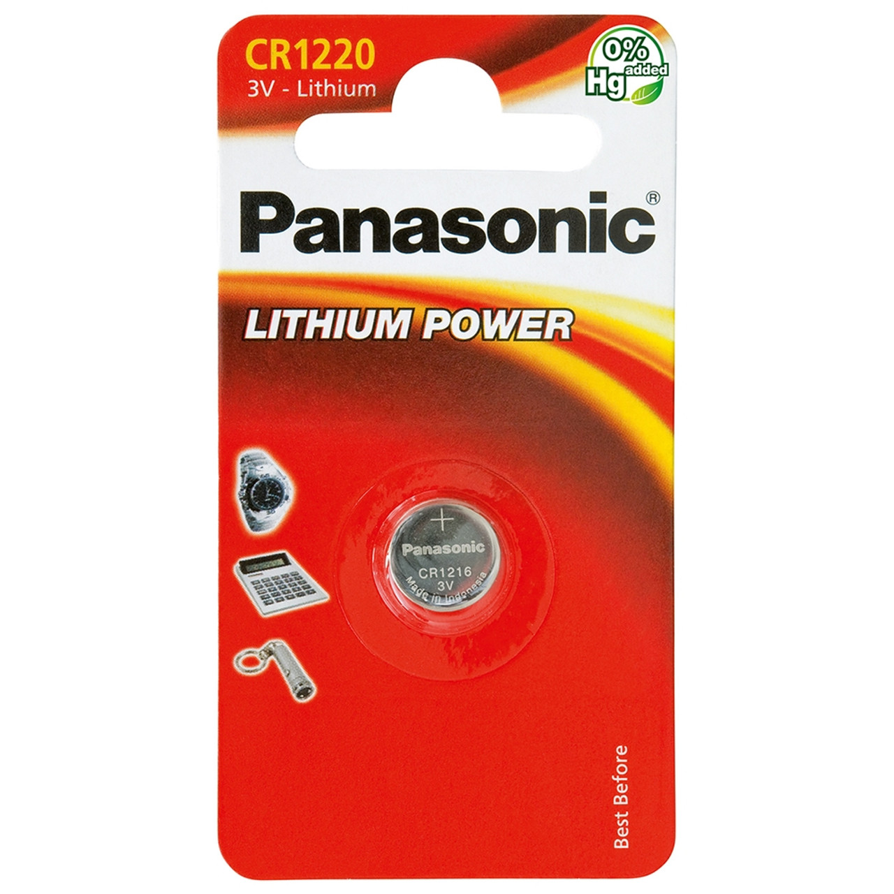 Panasonic CR1220 Battery 3V Lithium Coin Cell, Bulk