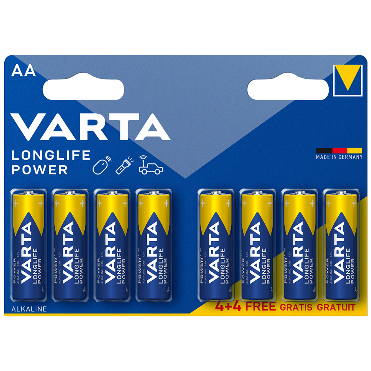  Varta Longlife Power AA Alkaline Batteries LR6 - Pack of 10 -  Packaging May Vary : Health & Household