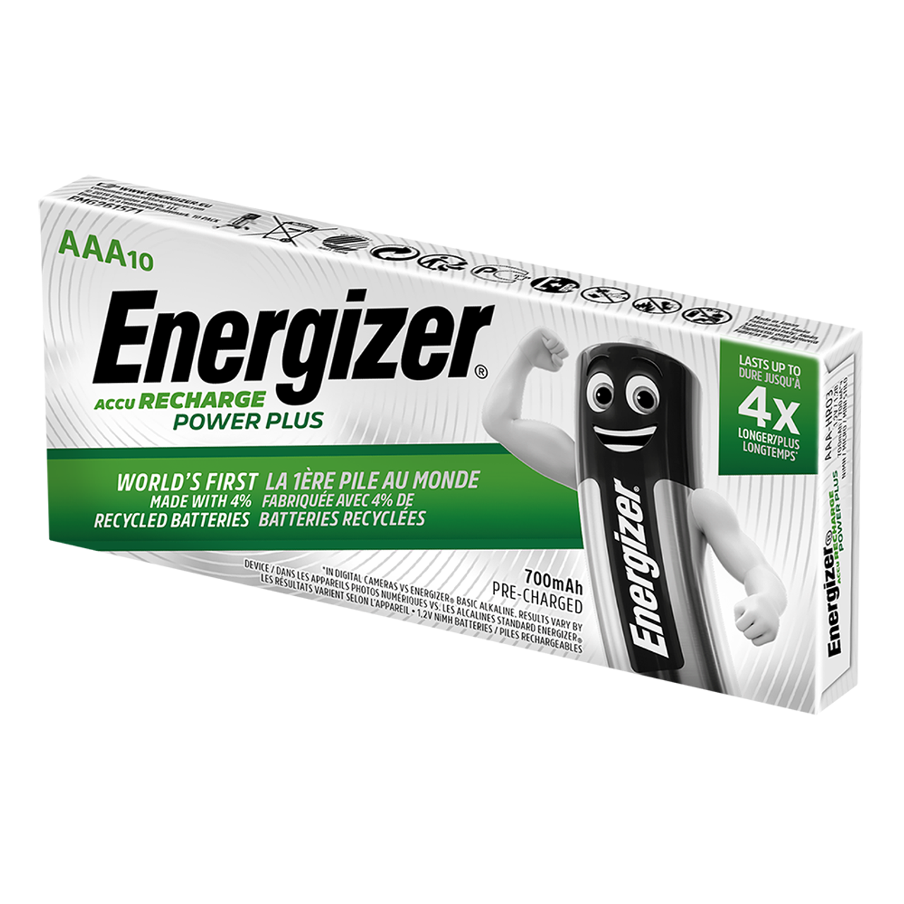Energizer Batterie Rechargeable Nimh Aaa 1.2 V Power Plus 700 Mah