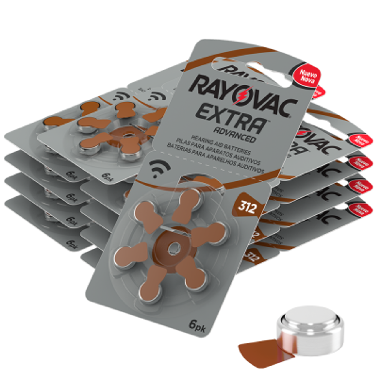 Rayovac Extra Size 312, Brown, Hearing Aid Batteries