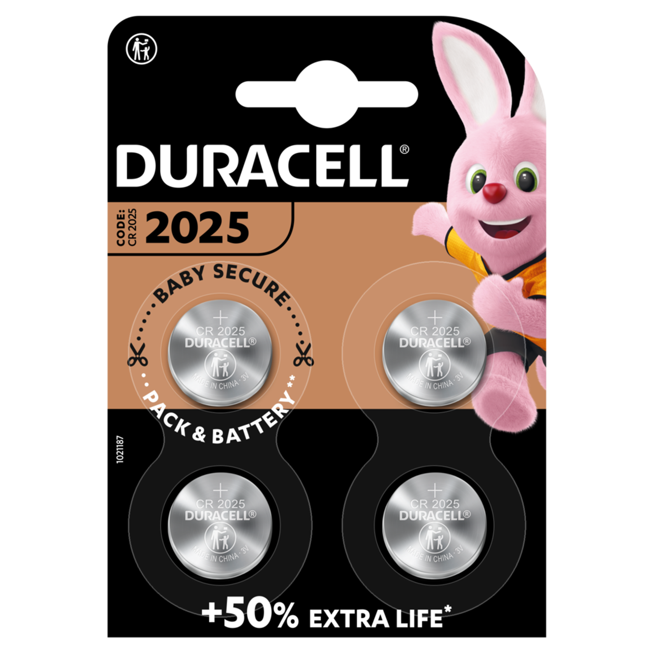 Duracell DL2025 CR2025 Lithium Coin Cell Battery (Pack of 2)
