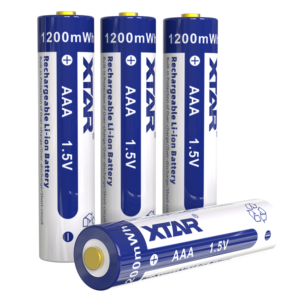 Xtar 1.5V AAA 800mAh Lithium Rechargeable Batteries | 4 Pack