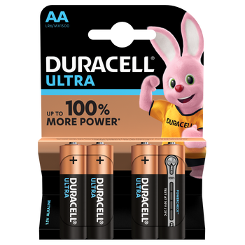 Duracell AA Rechargeable Batteries Ultra Power LR6 2500mAh NiMH 1.2V Pack  of 4