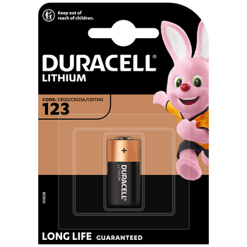 Duracell CR123A battery, set of 2 pcs.  Advantageously shopping at