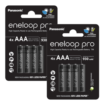 Panasonic Eneloop Pro AAA HR03 930mAh Rechargeable Batteries | 8 Pack Panasonic Eneloop Pro AAA HR03 930mAh Rechargeable Batteries | 8 Pack