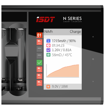 ISDT N8 8-Slot 18W Smart Fast Charger for AA AAA Rechargeable Batteries