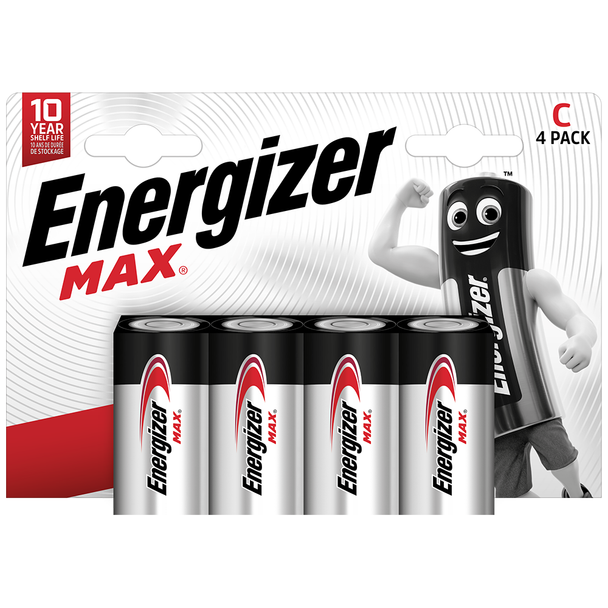 Energizer Max C LR14 Alkaline Batteries | 4 Pack