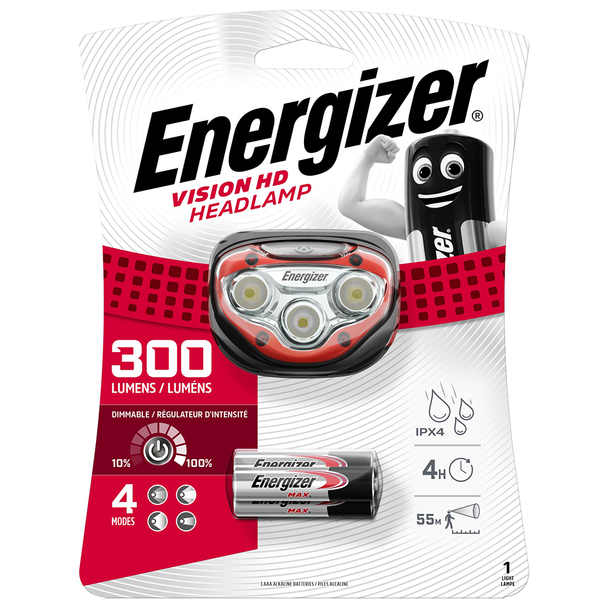 Energizer Vision HD LED Headlight | 300 Lumens | Batteries Included