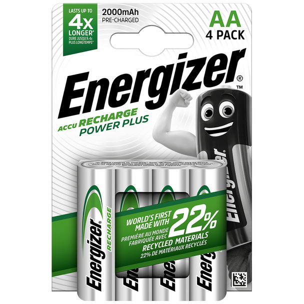 Energizer Power Plus AA HR6 2000mAh Rechargeable Batteries | 4 Pack