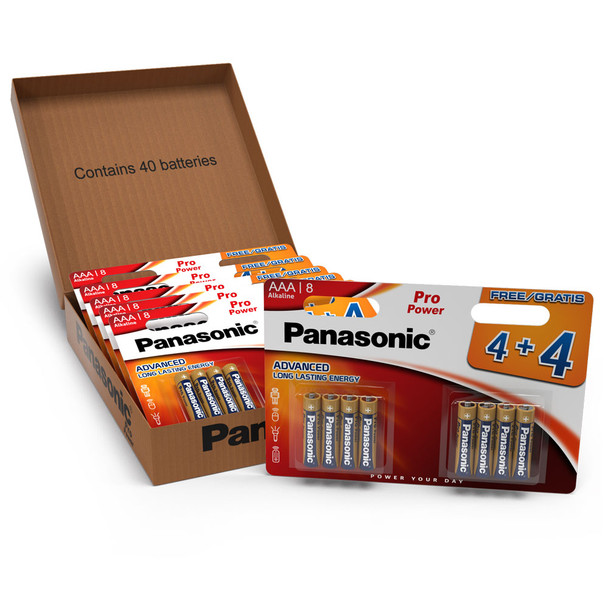 20 Pile Panasonic Pro Power AAA Alcaline LR03 - Confezione Multipla Da 5x4 (MN2400)