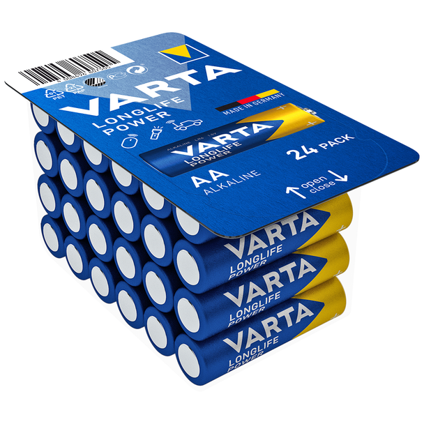 Varta Longlife Power AA LR6 Alkaline Batteries | 24 Pack