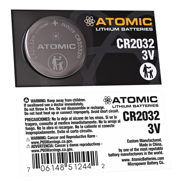 Atomic CR2032H 3V Coin Cell Battery | 1 Pack