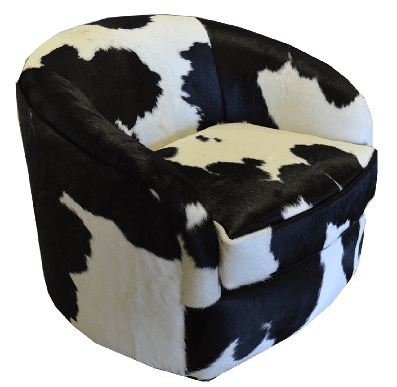 cowhide barrel chair