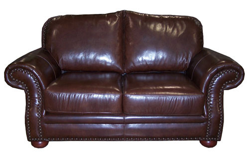 Country Western Genuine Full Grain Leather Love Seat
