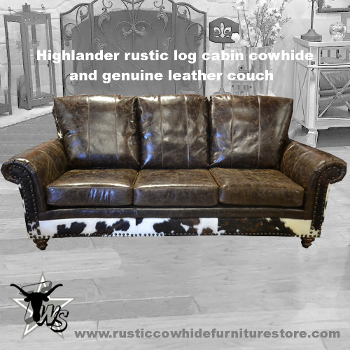 rustic-log-cabin-cowhide-and-genuine-leather-couch rustic-log-cabin-cowhide-and-genuine-leather-couch