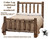 log cabin cedar  log bed in weathered finish