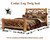 dimensions of log cabin twig bed king size