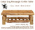 cedar log, log cabin rectangle coffee table