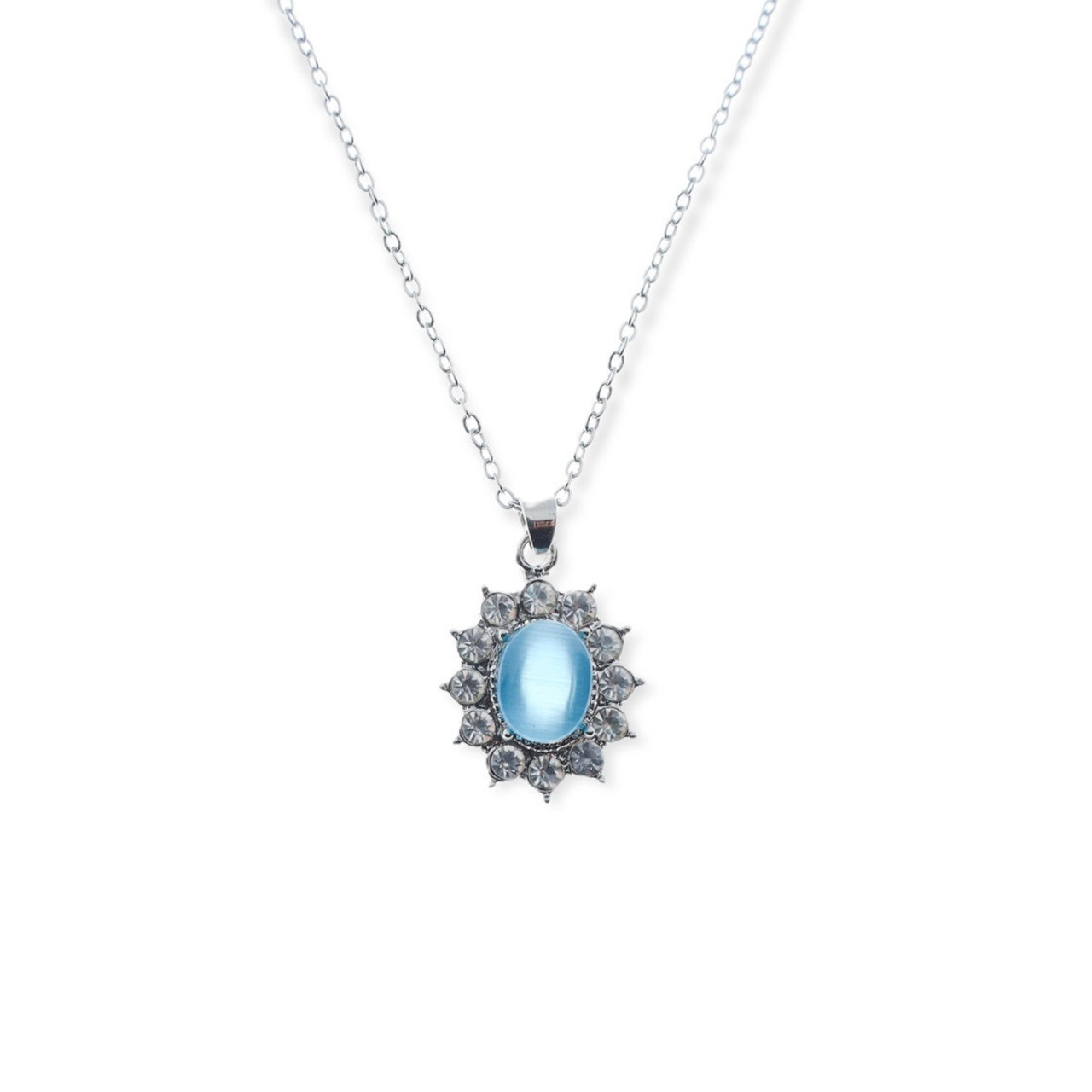 Vintage Blue Rhinestone Necklace – Espionage LA