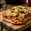 Caramelized tomato and onion flat bread with balsamic glaze from the SendaMeal vegetarian bundle