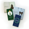 Chocolate holiday card covers and greeting panels; bundle contains four cards in the selected greeting.